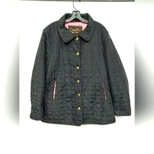 Coach Designer Women's Black Lined Quilted Coat Jacket Size XS